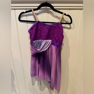 A WISH COME TRUE Size Large Child Purple with Sequins Dance Dress
